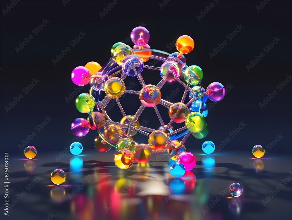 Poster visualizing the properties of atomic nuclei a captivating 3d infographic