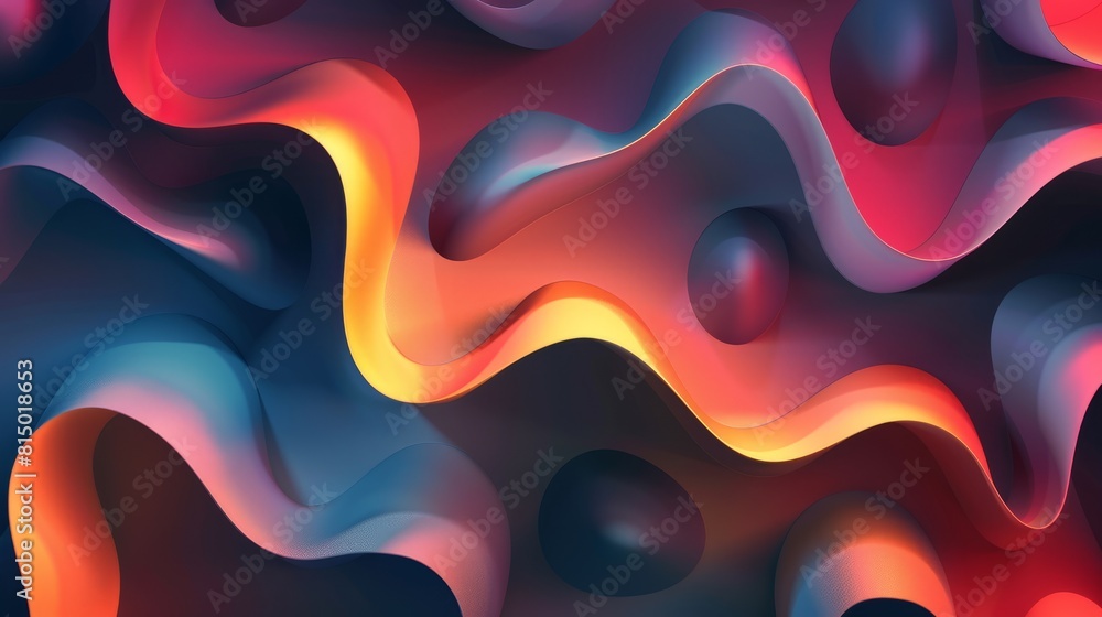 Poster abstract background with smooth shapes hyper realistic