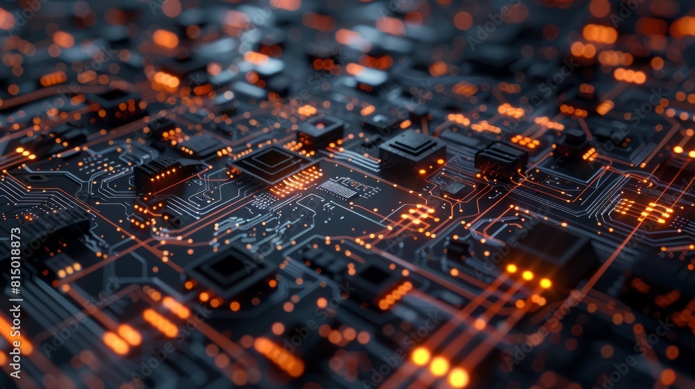 Poster abstract computer circuit board wallpaper background (generative ai) hyper realistic