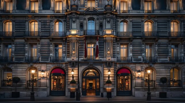 A large building with a clock on the front of it