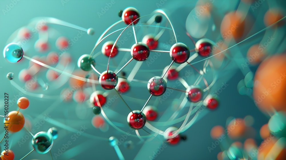 Poster detailed 3d visualization of halogen atom electron and electronegativity patterns