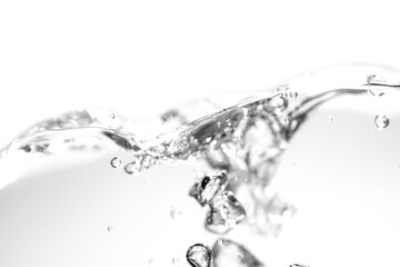 The water surface ripples and contains air bubbles.