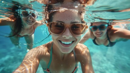 Fototapeta premium A Joyous Underwater Selfie