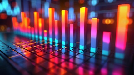graphs showing economic trends, visualizing growth in a stylish manner, magazine style
