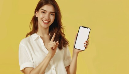 Young Woman Showing Smartphone Screen.
