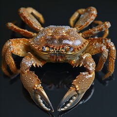 Brown edible crab , close-up portrait , high quality, high resolution