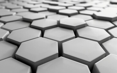Monochrome hexagonal pattern, shaded and textured.