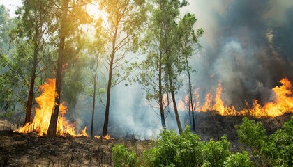 burning forest, problem of forest fires