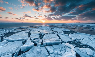 Cracked ice surface background
