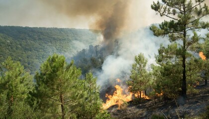 burning forest, problem of forest fires