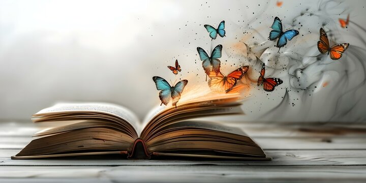 Butterfly Magic: Creating Enchanting Backdrops for Literary Enthusiasts. Concept Literary Enthusiasts, Butterfly Magic, Enchanting Backdrops, Creative Photoshoot, Booklovers