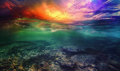 Fototapeta premium Seabed surface with mesmerizing caustic patterns