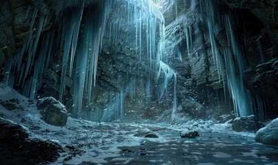 Frozen grotto background