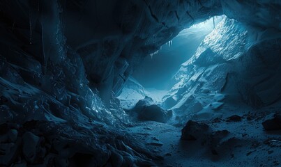 Ice cave background, nature background