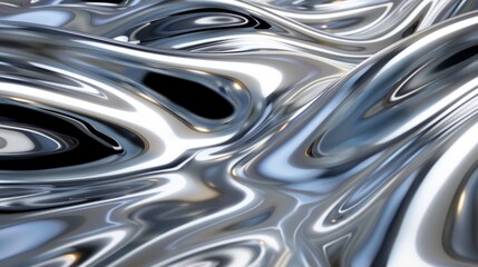 Chrome Metal Wave Background hyper realistic 