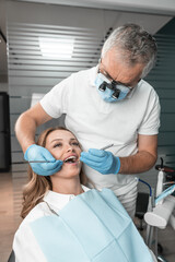 The photo shows the modern equipment and technologies used in dental centers. The dental clinic...
