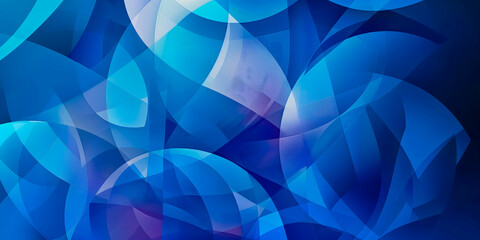 Obraz premium Dynamic graphic geometric illustration with abstract shapes and vibrant in rich blue tones colors, providing a visually striking element for graphic design, web backgrounds, or artistic presentations