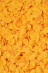 Corn-flakes background and texture. Top view. cornflake cereal box for morning breakfast.