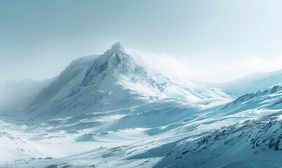 Obraz premium Snow-covered mountain background with ice caps