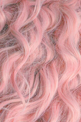 Pink wavy hair pattern. Top view.