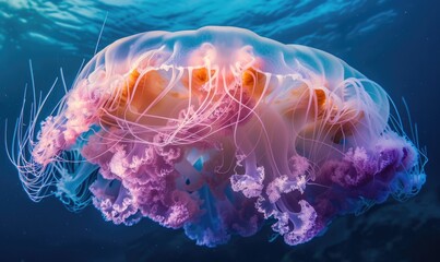 Obraz premium Behemoth jellyfish pulsating, nature background