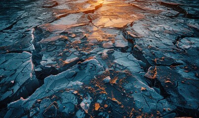 Broken ice floor background, broken ice texture