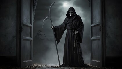 The grim reaper standing at the threshold between upscaled_3
