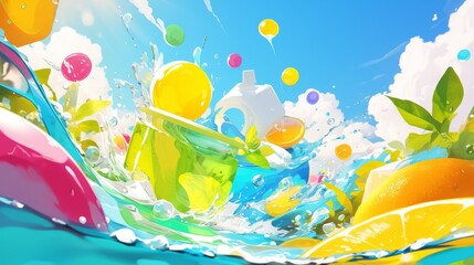 Vibrant Detergent Pod Product Launch Banner with Clear Call to Action