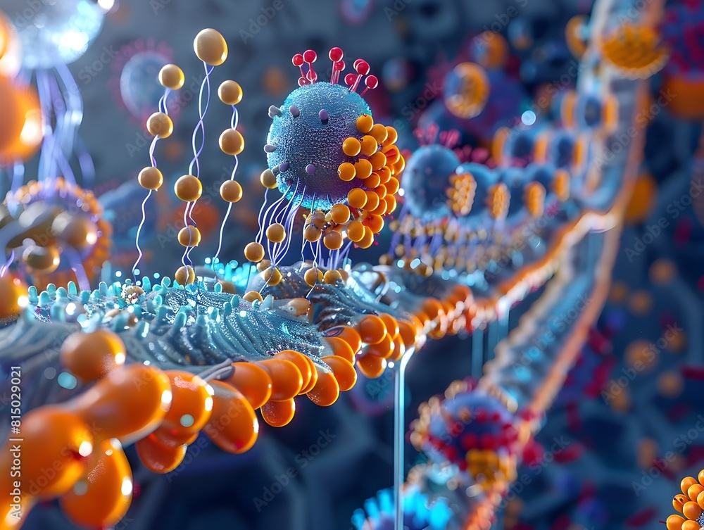 Poster intricate molecular structures depicting the krebs cycle and energy production processes