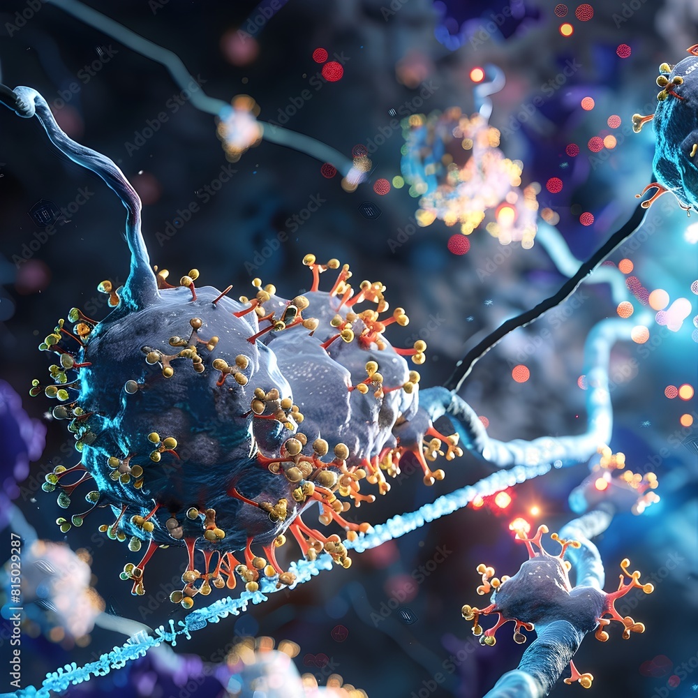 Poster rendering of a ligand gated ion channel in neuronal signaling