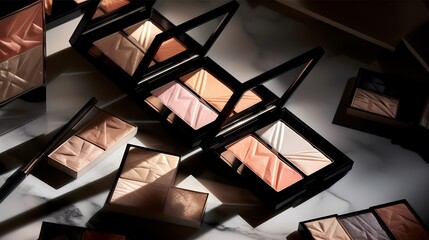 **A palette of highlighters for a radiant and luminous complexion
