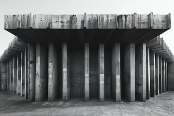  rendering of a concrete structure in the middle of the city
