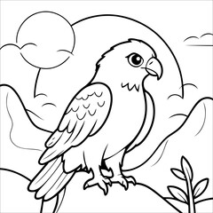 Vector illustration of cute Flacon coloring page for kids