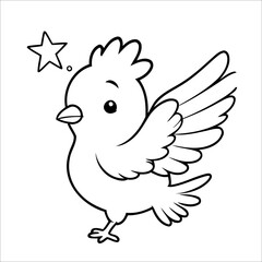 Vector illustration of cute Pigeon coloring page for kids