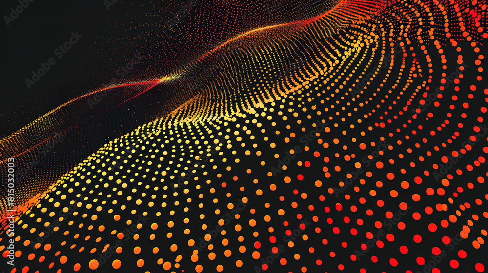 Poster abstract background with a pattern of dots and a gradient of yellow and purple tones.