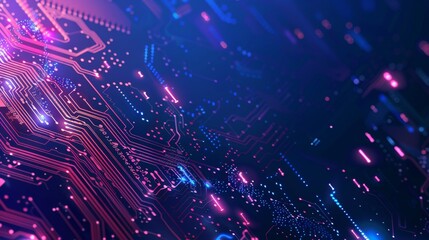 Obraz premium Circuit Board With Illuminated Lights