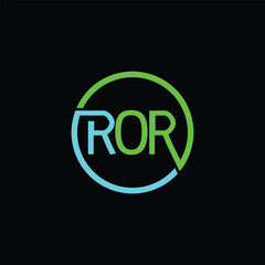 ROR Letter Initial Logo Design Template Vector Illustration