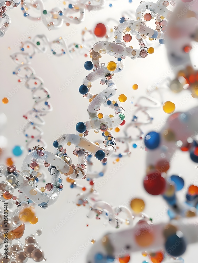 Poster visualizing the intricate structures of nucleic acids an abstract molecular diagram