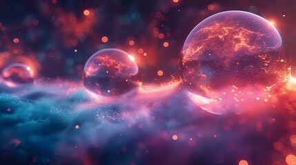 Fototapeta premium Space-Age Cosmic Technology in Prismatic Color Palette