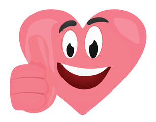 Heart character icon. vector illustration