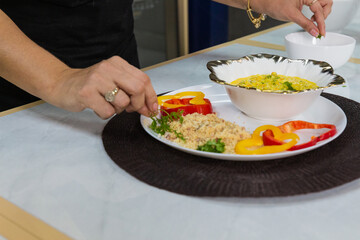 crab soup with bacon crumbles