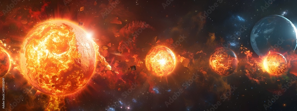 Poster explosive nuclear fusion process in stars creating heavier elements