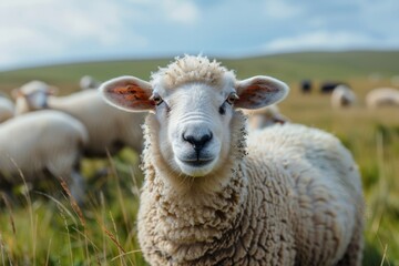 Fototapeta premium Pastoral Sheep Grazing