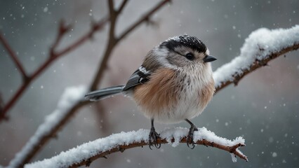 sparrow on snow