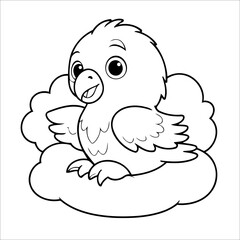 Vector illustration of cute Flacon coloring page for kids