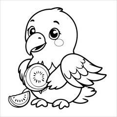 Vector illustration of cute Flacon coloring page for kids
