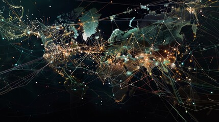 Intricate Global Drug Distribution Network Illustrated on World Map
