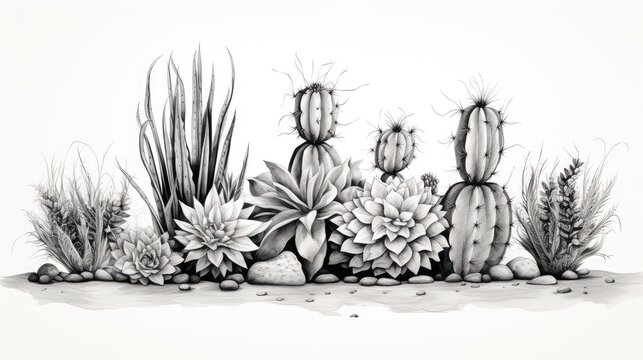 Black and white cactus.