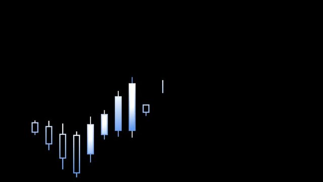 Cg Financial chart in the form of Chinese candles on a black background