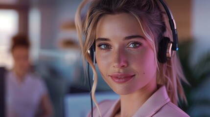 Young Woman Wearing Headphones